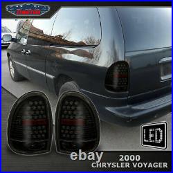 Pair LED Tail Lights for 98-03 Dodge Durango 96-00 Caravan Rear Lamp Black/Smoke