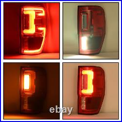 Pair LED Tail Lights withBlind Spot For Ford Ranger 2019-2023 Red Lens Brake Lamps