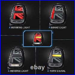 Pair LED Tail lights For Mini Cooper F55 F56 F57 2014-2019 Union Jack Rear Lamp