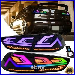 Pair RGB LED Tail Lights For Mitsubishi Lancer EVO X 2008-2021 Rear Lamp Light
