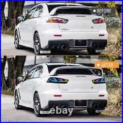 Pair RGB LED Tail Lights For Mitsubishi Lancer EVO X 2008-2021 Rear Lamp Light