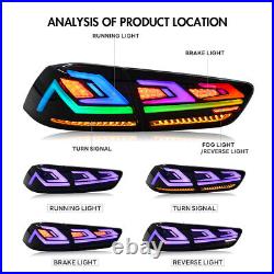 Pair RGB LED Tail Lights For Mitsubishi Lancer EVO X 2008-2021 Rear Lamp Light