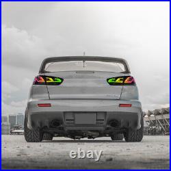 Pair RGB LED Tail Lights For Mitsubishi Lancer EVO X 2008-2021 Rear Lamp Light