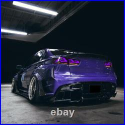 Pair RGB LED Tail Lights For Mitsubishi Lancer EVO X 2008-2021 Rear Lamp Light