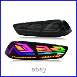 Pair RGB LED Tail Lights For Mitsubishi Lancer EVO X 2008-2021 Rear Lamp Light