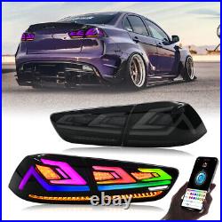Pair RGB LED Tail Lights For Mitsubishi Lancer EVO X 2008-2021 Rear Lamp Light