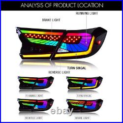 Pair RGB LED Tail Lights for Honda Accord 2018-2022 RGB DRL Taillight Assembly
