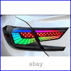 Pair RGB LED Tail Lights for Honda Accord 2018-2022 RGB DRL Taillight Assembly
