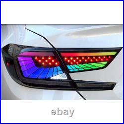 Pair RGB LED Tail Lights for Honda Accord 2018-2022 RGB DRL Taillight Assembly