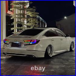 Pair RGB LED Tail Lights for Honda Accord 2018-2022 RGB DRL Taillight Assembly