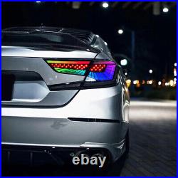 Pair RGB LED Tail Lights for Honda Accord 2018-2022 RGB DRL Taillight Assembly