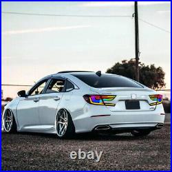 Pair RGB LED Tail Lights for Honda Accord 2018-2022 RGB DRL Taillight Assembly