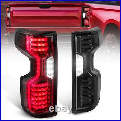 Pair Rear Smoked Tinted Full LED Tail Lights or 2019-2022 Chevy Silverado