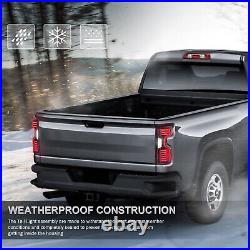 Pair Rear Smoked Tinted Full LED Tail Lights or 2019-2022 Chevy Silverado