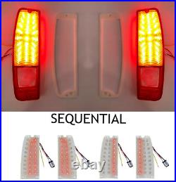 Pair Sequential LED Tail Lights with Gaskets For 1967-1972 Ford Pickup Truck