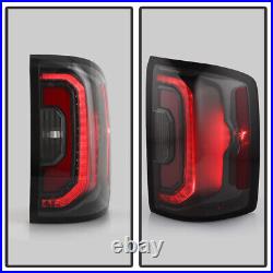 Pair Set Black OLED Tube LED Tail Lights For 2014-2018 Sierra 1500 2500HD 3500HD