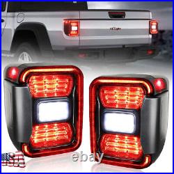 Pair Smoke Led Tail Lights Replace Halogen For Jeep Gladiator JT 2020 2021 2022