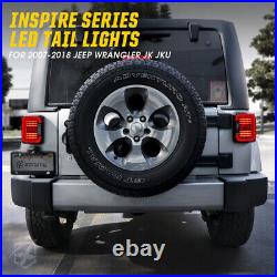 Pair Smoke/Tinted LED Tail Lights Rear Brake Lamp For 2007-2018 JEEP Wrangler JK
