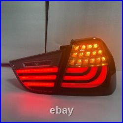 Pair Smoked 4-DOOR LED Tail Light Rear Brake Lamp For BMW 3 Series E90 2009-2012
