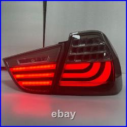 Pair Smoked 4-DOOR LED Tail Light Rear Brake Lamp For BMW 3 Series E90 2009-2012