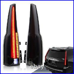Pair Smoked LED Tail Lights Fit GMC Yukon 2015-2020 Cadillac Escalade Rear Lamp