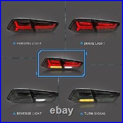 Pair Smoked LED Tail Lights For Mitsubishi Lancer 2008-2017 Sequential Rear Lamp