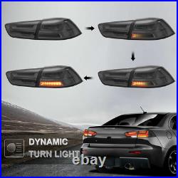 Pair Smoked LED Tail Lights For Mitsubishi Lancer 2008-2017 Sequential Rear Lamp Pair Smoked LED Tail Lights For Mitsubishi Lancer 2008-2017 Sequential Rear Lamp