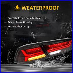 Pair Smoked LED Tail Lights For Mitsubishi Lancer 2008-2017 Sequential Rear Lamp