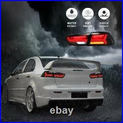 Pair Smoked LED Tail Lights For Mitsubishi Lancer 2008-2017 Sequential Rear Lamp Pair Smoked LED Tail Lights For Mitsubishi Lancer 2008-2017 Sequential Rear Lamp