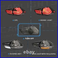 Pair Smoked LED Tail Lights For Nissan Rogue 2014-2019 LED Rear Lamps Assembly
