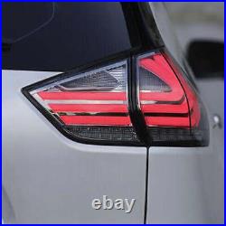 Pair Smoked LED Tail Lights For Nissan Rogue 2014-2019 LED Rear Lamps Assembly