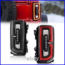 Pair Smoked LED Tail Lights for Ford Bronco 2021-2023 Break/Reverse/Running Lamp