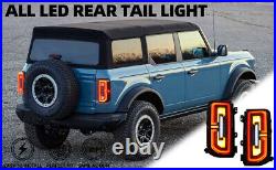 Pair Smoked LED Tail Lights for Ford Bronco 2021-2023 Break/Reverse/Running Lamp