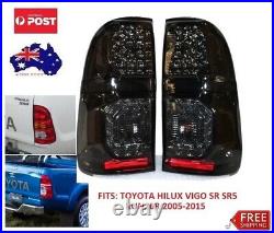 Pair Smoked Led Tail Light/lamp For Toyota Hilux Vigo Sr Sr5 Kun26r 2004-2015