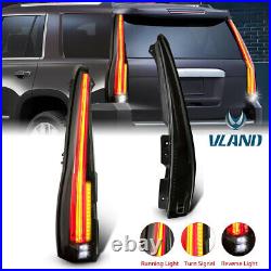 Pair Smoked Tinted LED Tail Lights For 07-14 Chevy Tahoe Suburban 1500 GMC Yukon