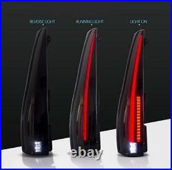 Pair Smoked Tinted LED Tail Lights For 07-2014 Cadillac Escalade / ESV Rear Lamp