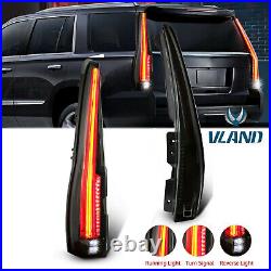 Pair Smoked Tinted LED Tail Lights For 07-2014 Cadillac Escalade / ESV Rear Lamp