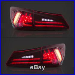 Pair Tail Lights LED Red Lens Rear Lamp Fit For Lexus IS250 IS350 IS F 2006-2012