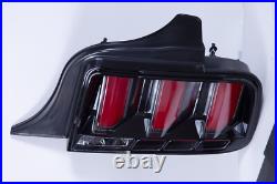 Pair Tail Lights for 2005-2009 Ford Mustang Red LED Tube Signal Brake Lamps