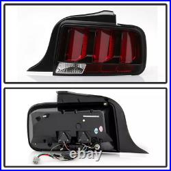 Pair Tail Lights for 2005-2009 Ford Mustang Red LED Tube Signal Brake Lamps