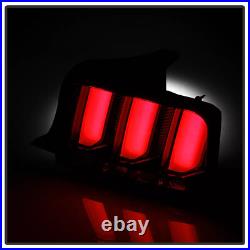 Pair Tail Lights for 2005-2009 Ford Mustang Red LED Tube Signal Brake Lamps
