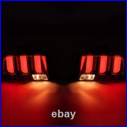 Pair Tail Lights for 2005-2009 Ford Mustang Red LED Tube Signal Brake Lamps