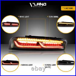 Pair VLAND LED Smoked Tail Lights For Chevy Camaro 2016-2018 withSequential Singal