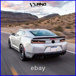 Pair VLAND LED Smoked Tail Lights For Chevy Camaro 2016-2018 withSequential Singal