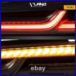 Pair VLAND LED Smoked Tail Lights For Chevy Camaro 2016-2018 withSequential Singal