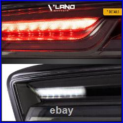 Pair VLAND LED Smoked Tail Lights For Chevy Camaro 2016-2018 withSequential Singal