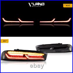 Pair VLAND LED Smoked Tail Lights For Chevy Camaro 2016-2018 withSequential Singal