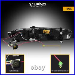 Pair VLAND LED Smoked Tail Lights For Chevy Camaro 2016-2018 withSequential Singal