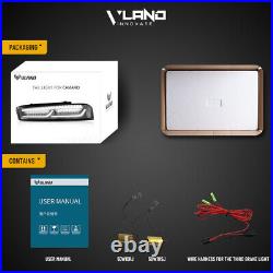 Pair VLAND LED Smoked Tail Lights For Chevy Camaro 2016-2018 withSequential Singal