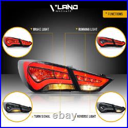Pair VLAND LED Tail Lights For HYUNDAI SONATA 2011-2014 With Smoked/Tinted Lens